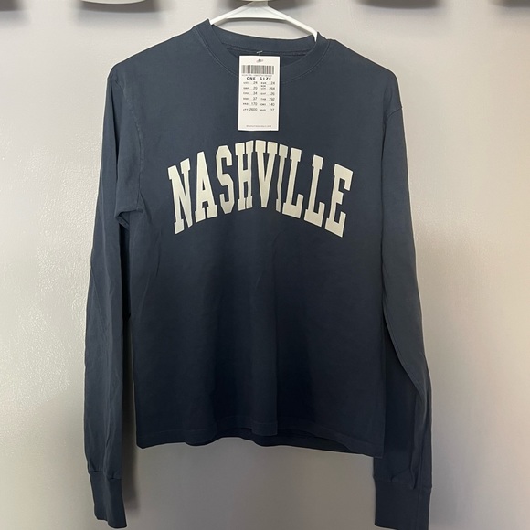 Brandy Melville Tops - Brandy Melville Nashville Blue Long Sleeve Shirt
